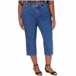 NWT Charter Club women plus size 20W Lyon wash blue Bristol capri tummy slimming